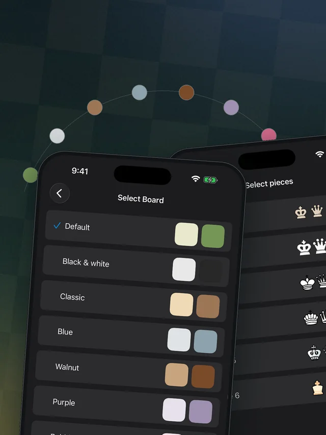 Board palette and piece set pickers